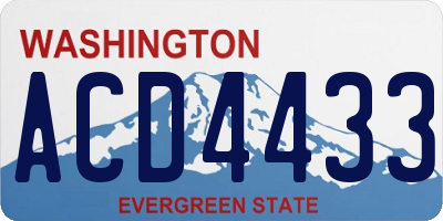 WA license plate ACD4433