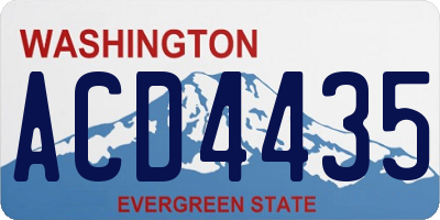 WA license plate ACD4435