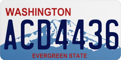 WA license plate ACD4436