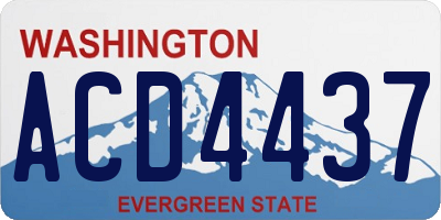 WA license plate ACD4437