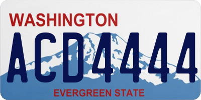 WA license plate ACD4444
