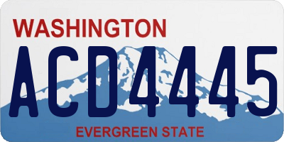 WA license plate ACD4445