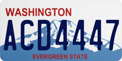 WA license plate ACD4447