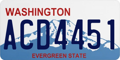 WA license plate ACD4451