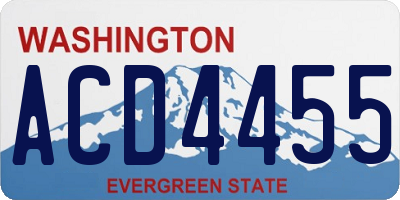 WA license plate ACD4455