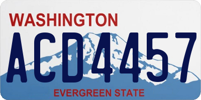 WA license plate ACD4457