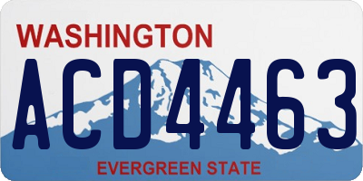 WA license plate ACD4463