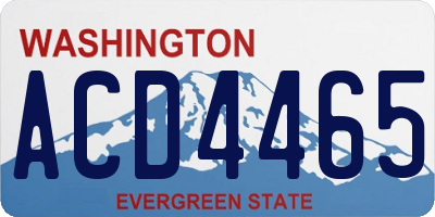 WA license plate ACD4465