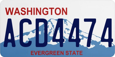 WA license plate ACD4474