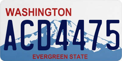 WA license plate ACD4475