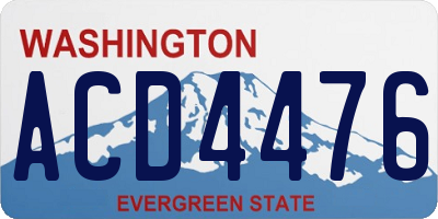WA license plate ACD4476