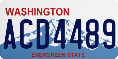 WA license plate ACD4489