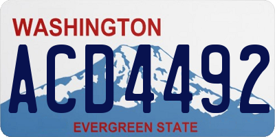 WA license plate ACD4492