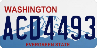 WA license plate ACD4493