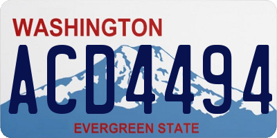 WA license plate ACD4494