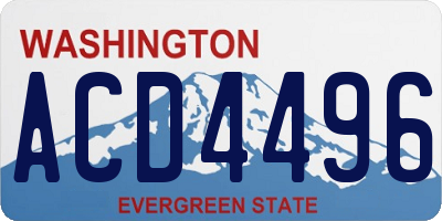 WA license plate ACD4496