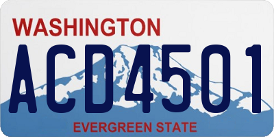 WA license plate ACD4501