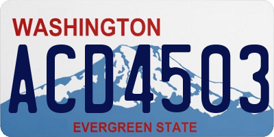 WA license plate ACD4503