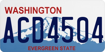 WA license plate ACD4504