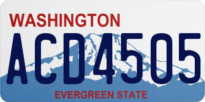 WA license plate ACD4505