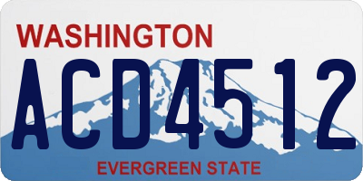 WA license plate ACD4512