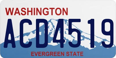 WA license plate ACD4519
