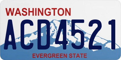 WA license plate ACD4521