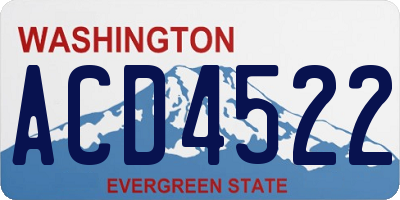 WA license plate ACD4522