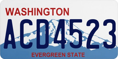 WA license plate ACD4523