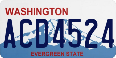 WA license plate ACD4524