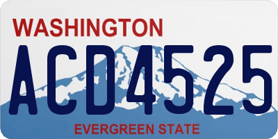 WA license plate ACD4525