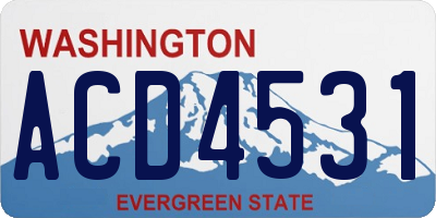 WA license plate ACD4531