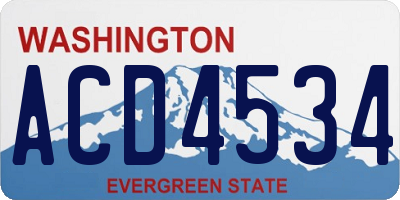 WA license plate ACD4534