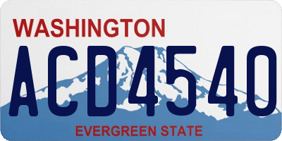 WA license plate ACD4540