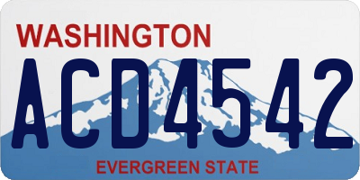 WA license plate ACD4542