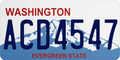 WA license plate ACD4547