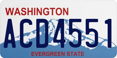 WA license plate ACD4551