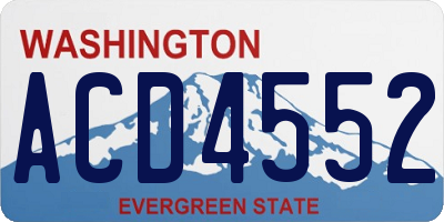 WA license plate ACD4552