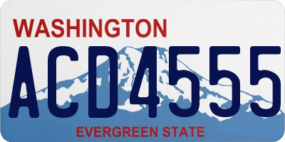 WA license plate ACD4555