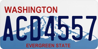 WA license plate ACD4557