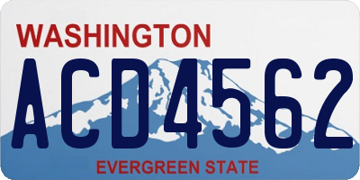 WA license plate ACD4562
