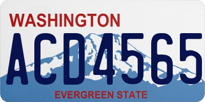 WA license plate ACD4565