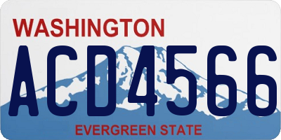 WA license plate ACD4566