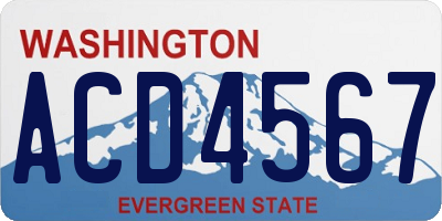 WA license plate ACD4567