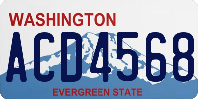 WA license plate ACD4568