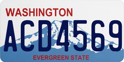 WA license plate ACD4569