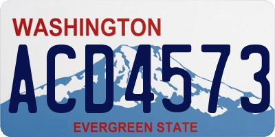WA license plate ACD4573