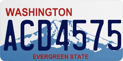 WA license plate ACD4575