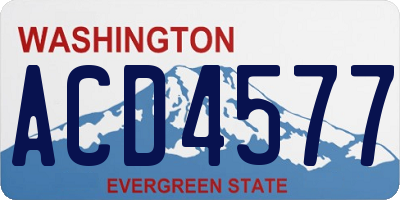 WA license plate ACD4577