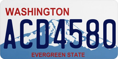 WA license plate ACD4580